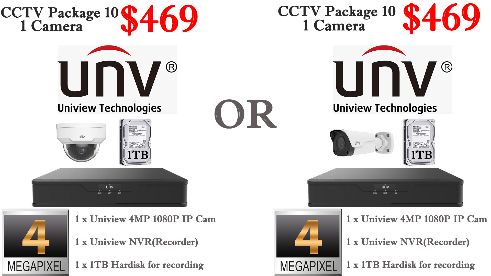 Uniview 4MP 1 Camera Package